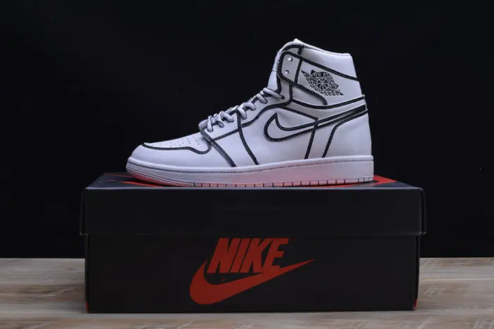 nike air jordan 1 retro “comic 3d pencil” white hand-painted mens 