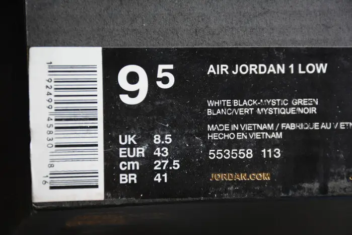 jordan 1 low mystic green 