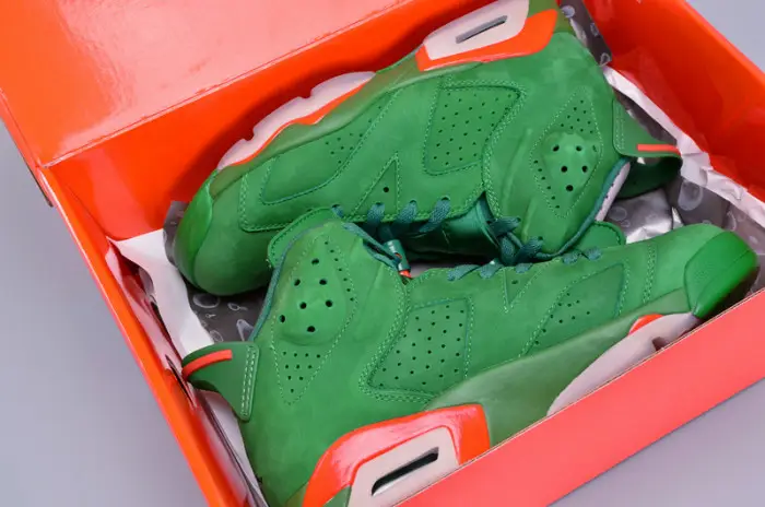 air jordan 6 retro nrg g8rd "gatorade" pine green mens 