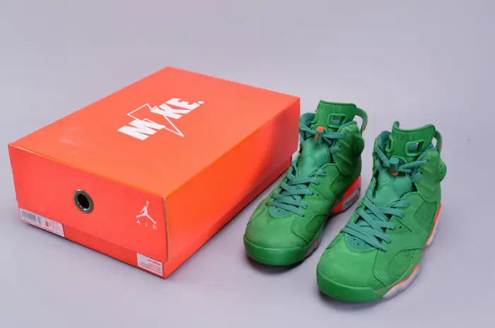 air jordan 6 retro nrg g8rd "gatorade" pine green mens 