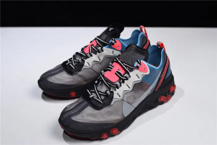 nike react element 87 blue chill solar red 