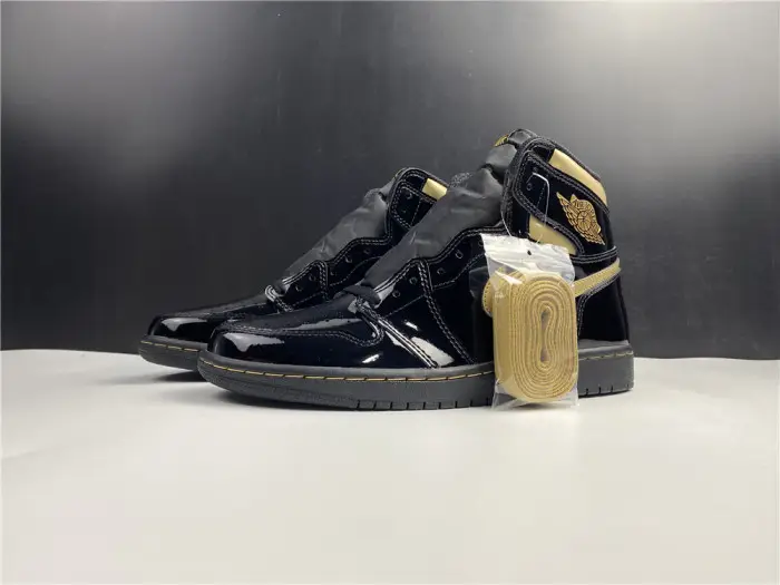 air jordan 1 high og patent ‘black gold’