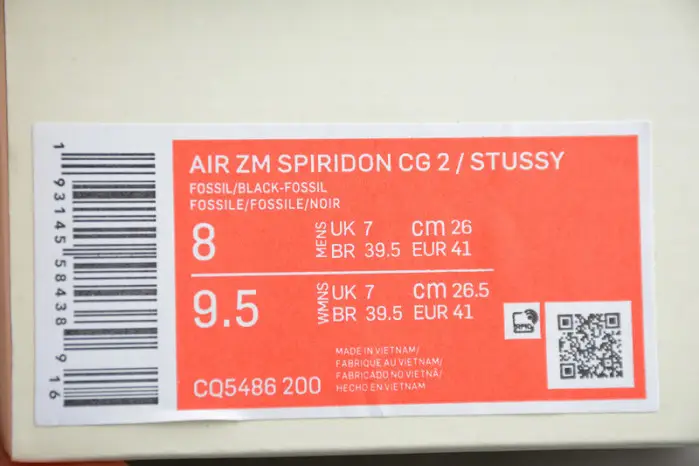 stussy x air zoom spiridon caged "fossil" DFD258