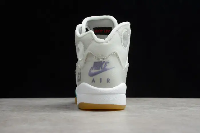 ofw air jordan 5 white green purple 