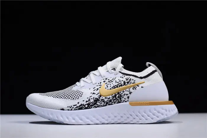 men''s nike epic react flyknit white/black-gold BFAF461