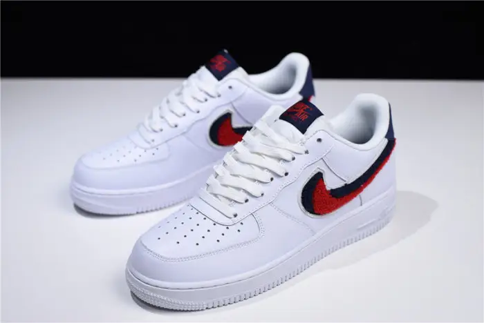 nike air force 1 low lv8 3d chenille white red blue 