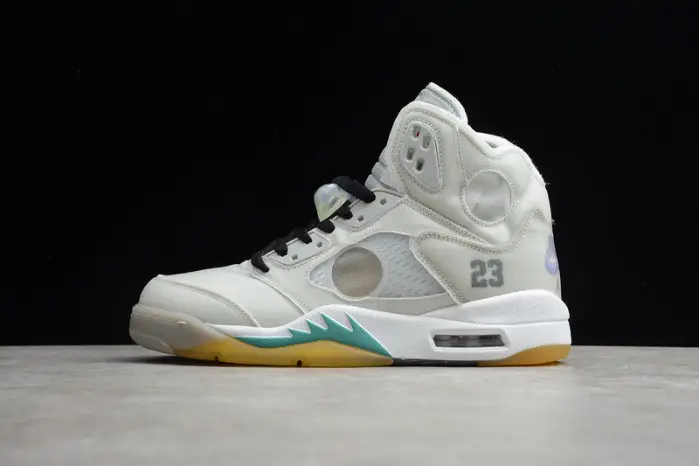 ofw air jordan 5 white green purple 