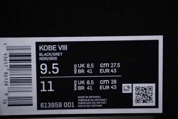 nike kobe 8 system philippines black silver 