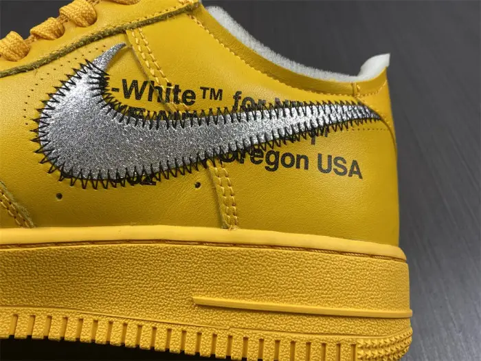 nike air force 1 low ofw university gold metallic silver 