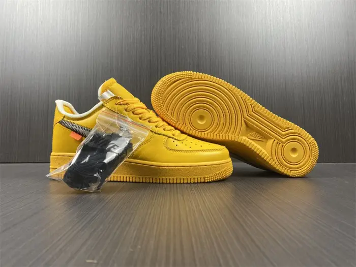 nike air force 1 low ofw university gold metallic silver 