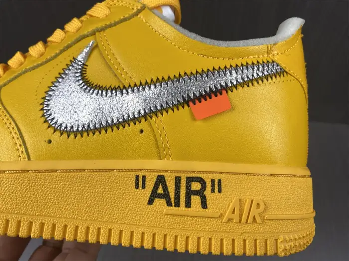 nike air force 1 low ofw university gold metallic silver 