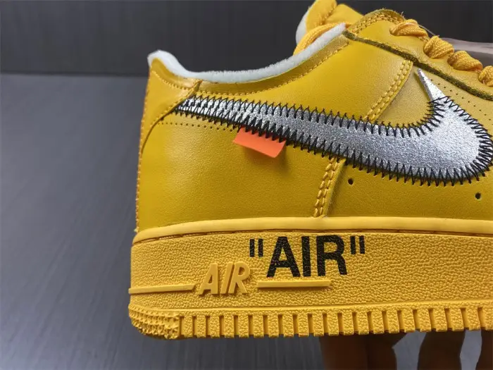 nike air force 1 low ofw university gold metallic silver 