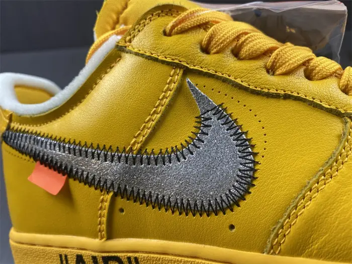 nike air force 1 low ofw university gold metallic silver 