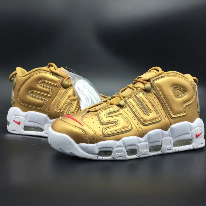 nike air more uptempo "S*p*e" metallic gold/white BDEED488