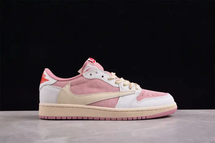 TRAVIS SCOTT X AIR JORDAN 1 LOW OG “white and pink” 