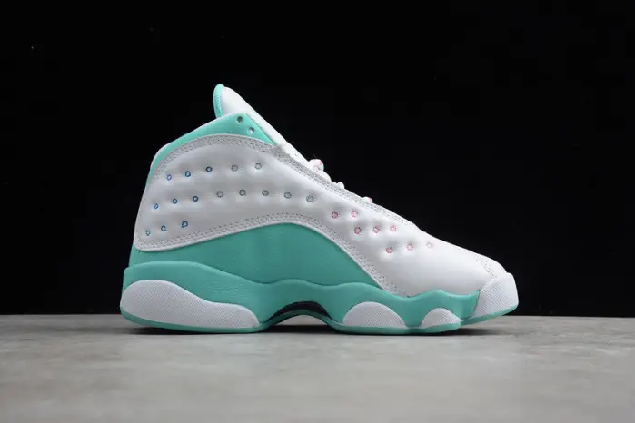 air jordan 13 retro white soar green pink (gs) 