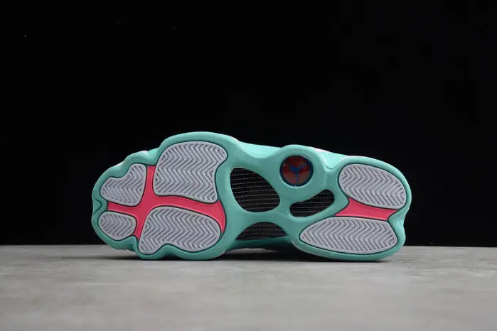 air jordan 13 retro white soar green pink (gs) 