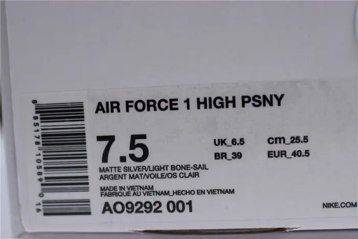 air force 1 high psny silver grey 