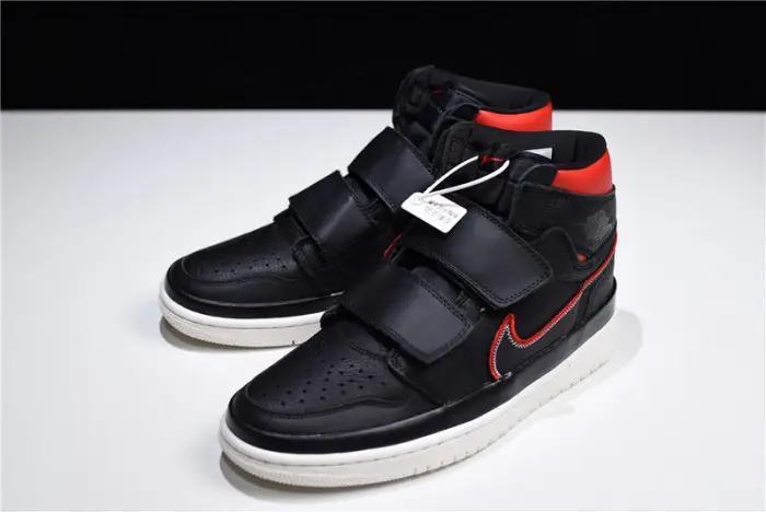 jordan 1 high double strap black red 