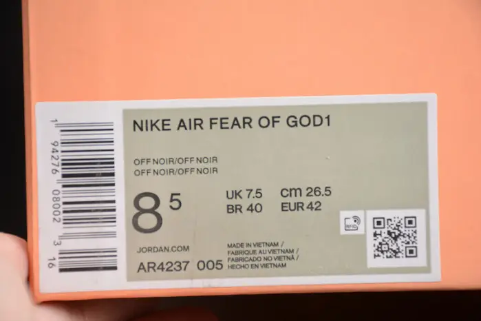 nike air fear of god 1 ''triple black'' 
