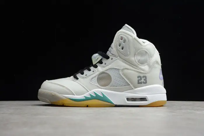 ofw air jordan 5 white green purple 