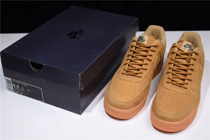 nike air force 1 ''07 wb flax flax-gum wheat basketball shoes 