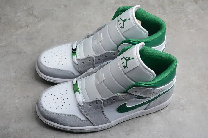 air jordan 1 mid grey green 