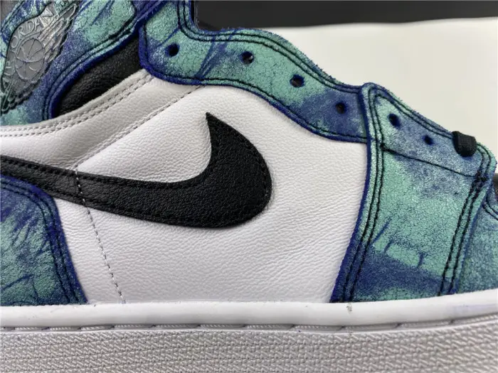 air jordan 1 tie-dye white black aurora green 