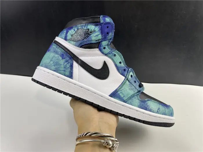 air jordan 1 tie-dye white black aurora green 