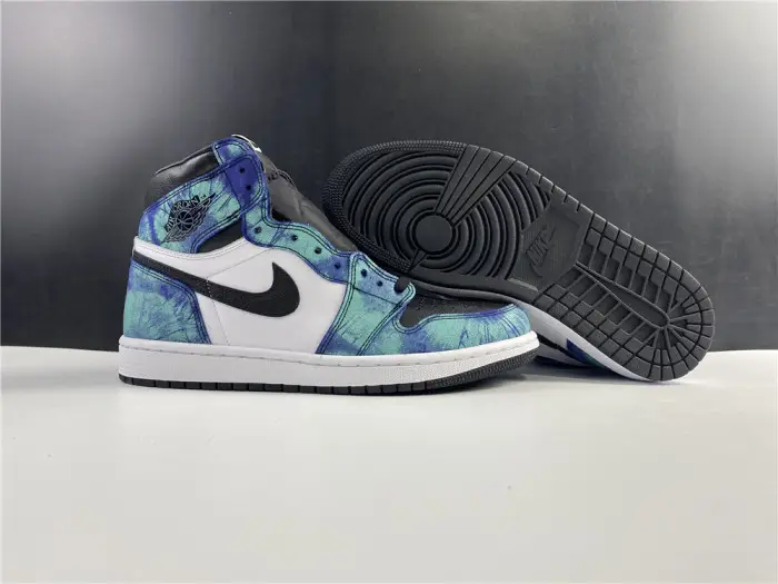air jordan 1 tie-dye white black aurora green 