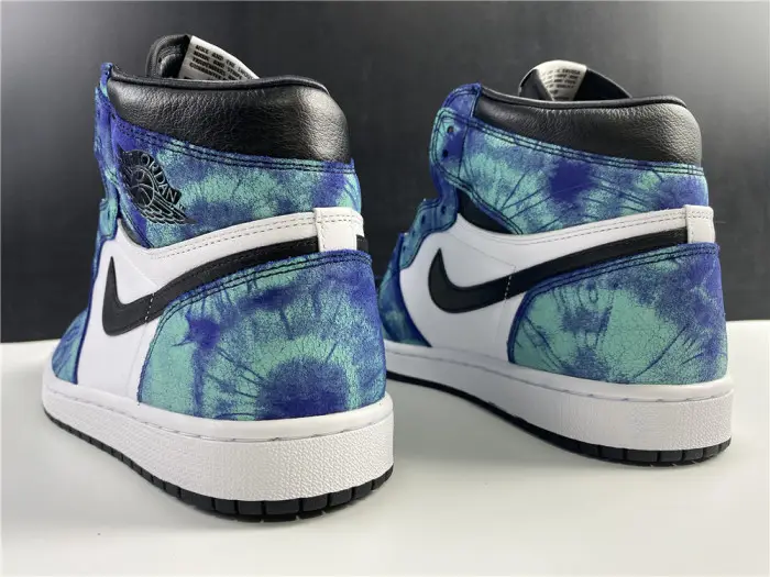 air jordan 1 tie-dye white black aurora green 
