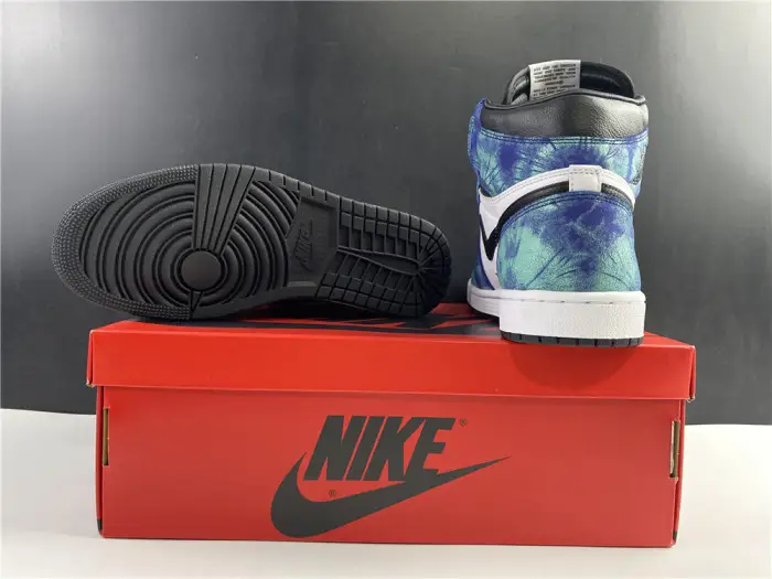 air jordan 1 tie-dye white black aurora green 