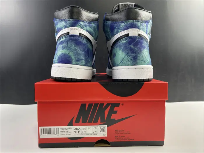 air jordan 1 tie-dye white black aurora green 