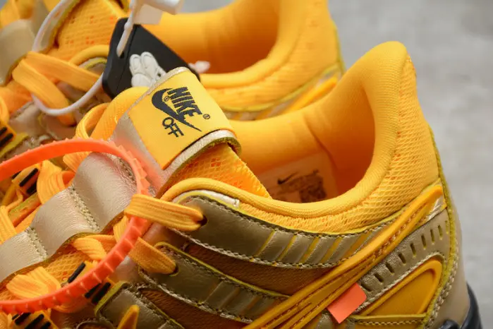 OFW x Nike Air Rubber Dunk “University Gold 