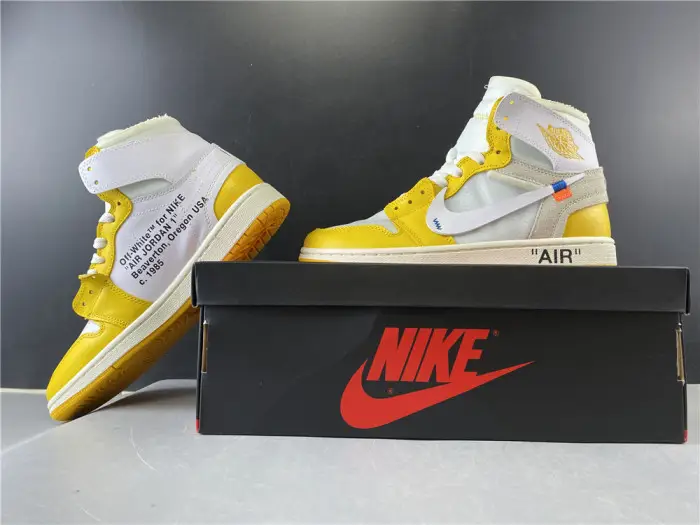 ofw air jordan 1 retro yellow white 