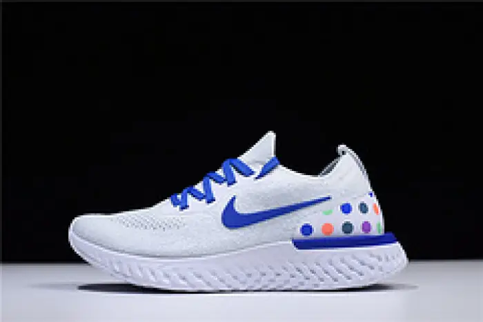 nike epic react flyknit white blue DBAC889