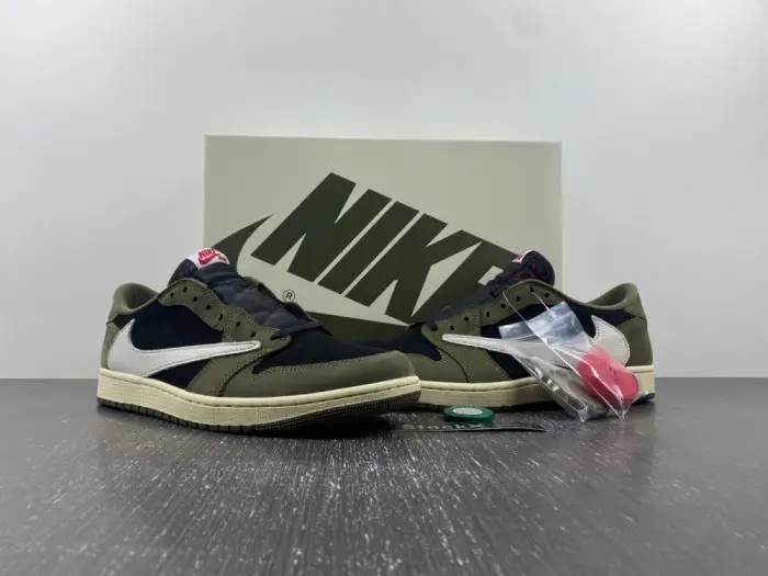 travis scott x air jordan 1 low og “black olive” 