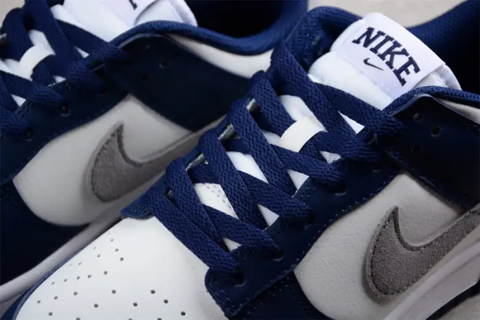 nike dunk low summit white midnight navy 