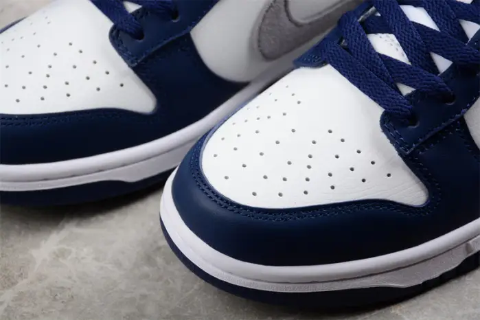 nike dunk low summit white midnight navy 