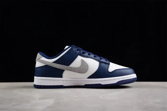 nike dunk low summit white midnight navy 