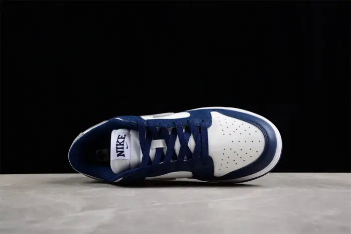 nike dunk low summit white midnight navy 