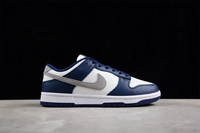 nike dunk low summit white midnight navy 