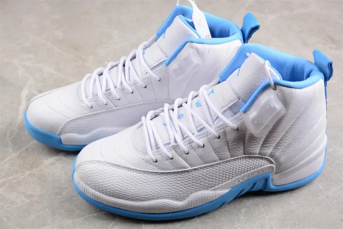 air jordan 12 retro women''s white university blue 